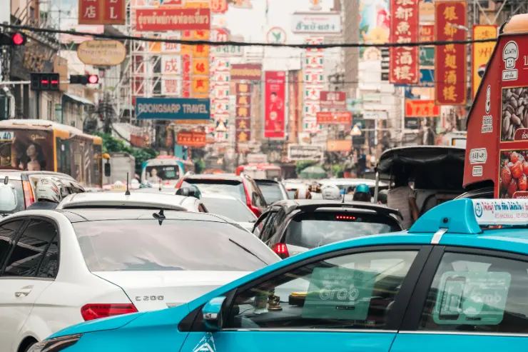coches_calle_china Calle con coches de ciudad China