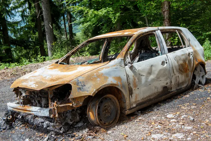 Coche de segunda mano calcinado
